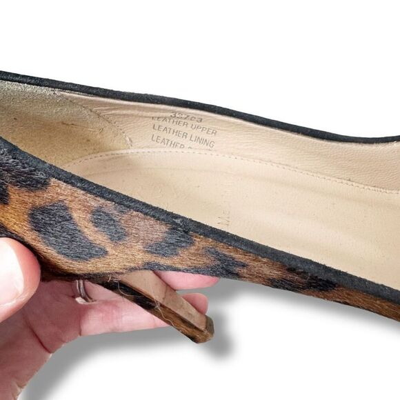 J. Crew Collection Ponyhair Hazelnut Leopard Elsie Heels Pumps Size 7.5 Italy - Picture 11 of 14